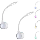 Globo Lighting 2Stk Globo Flex LED Schreibtischlampen TARRON Touchdimmer Farbwechsel, Leselampe