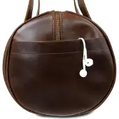 Buckle up BUCKLE & SEAM Leder Reisetasche Chap Dot Duffle Bag Brown dunkelbraun