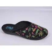 Adanex Damenpantoffeln DIANA 29865, dunkelgrau mit Neonmuster