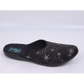 Adanex Damen Hausschuhe SARA 29268 schwarz mit Sternen und geschlossener Spitze