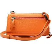 Esquire Leder Geldbörse Handytasche Peru Phone Wallet Bag Orange