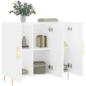 vidaXL Sideboard Weiß 90x34x80 cm Holzwerkstoff