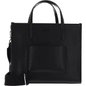Lacoste Leder Handtasche Umhängetasche Chantaco Classics Top Handle Bag Noir schwarz