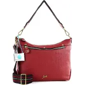 Gabs Leder Schultertasche Umhängetasche Clelia Shoulder Bag Euphoria rot
