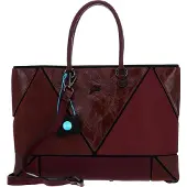 Gabs Leder Schultertasche Rioko Momu Sendai Black Shoulder Bag Chianti weinrot