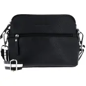 Bruno Banani Leder Umhängetasche Crossbody Bag Black schwarz