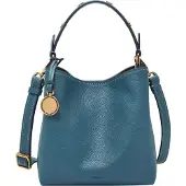 Fossil Umhängetasche Handtasche Jessie Bucket Crossbody Bag Drizzle blau