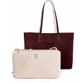 Replay Shopper Schultertasche Shoulder Bag Cream White + Huckleberry creme weinrot