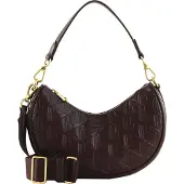 Lacoste Schultertasche Umhängetasche Maheki Moon Bag Fudge dunkelbraun