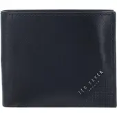 Ted Baker Leder Geldbörse Prugs Embossed Corner Leather Bifold Coin Wallet Navy dunkelblau