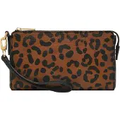 Fossil Handgelenktasche Utensilientasche Wristlet Leopard braun