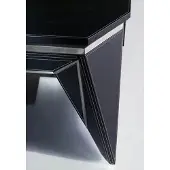 AEA Moderner Chesterfield-Gartenstuhl aus Leder in Schwarz