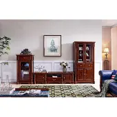 AEA Design Wohnwand Lowboard TV-Schrank + 2x Vitrinen 3tlg. Set Klassisch Stil