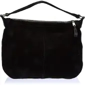 s.Oliver Leder Schultertasche Shoulder Bag Grey / Black schwarz