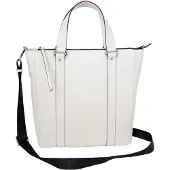 Cinque Leder Schultertasche Diane Shopper Cream White weiß