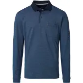 Casamoda Long Sleeve Poloshirt Structure Navy - 5XL