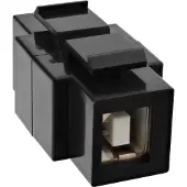 InLine USB 2.0 Snap-In Einsatz, USB A Buchse/ B Buchse, schwarzes Gehäuse, Schwarz, USB 2.0 A female, USB2.0 B, Buchse, Buchse, Kunststoff
