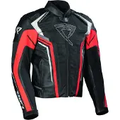 Difi Valencia Motorrad Leder- / Textiljacke, schwarz/rot, 48
