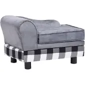 Syfax Hundesofa Grau 57x34x36 cm Plüsch