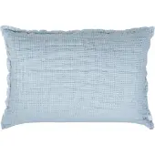 Zoeppritz Dekokissen ZOEPPRITZ1828 "Honeybee", blau (water, unifarben), B:60cm L:40cm, Leinen, Dekokissen_Sitzkissen_Kissenhüllen, Dekokissen, Kissenhülle im Waffelpique