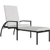 Syfax Sonnenliege mit Fußhocker PE-Rattan Braun