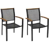 Merxx Gartensessel "Itanos", schwarz (graphit), B:61cm H:91cm T:56cm, Kunststoff, Sessel, Gartensessel, Armlehnen aus Kunststoff in Holzoptik