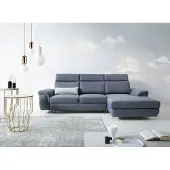 AEA Wohnzimmer Textil L-Form Sofas Grau Ecksofa Couch Polstermöbel Schlafsofa