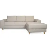 Ebuy24 Nordic Sofa mit Chaiselong rechts gewendet hell beige.