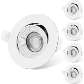 Nikcorp UKawhi Flache LED-Einbau-Flutlichter 6W Satz von 5 Weiß