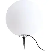 LINDBY Kugelleuchte Valyra, Ø 40 cm, IP54, Erdspieß Valyra, weiß / opal, Kunststoff, Modern