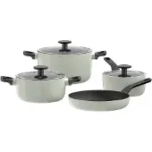 Berghoff Leo, Kochset, Salbei, Aluminium, Schwarz, Phenolharz, Glas