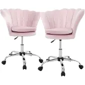 ML-Design | 2er-Set Schreibtischstühle Tulin Samt Rosa Samt 62x90x63 cm | NADUVI