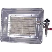 Rothenberger Infrarot Baustellenheizung, 4200 W, Propangas, Inkl. Druckminderer & Gasschlauch, Thermoelektrische Zündsicherung, Grau