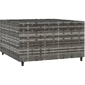 Syfax Garten-Couchtisch Quadratisch Grau 50x50x30 cm Poly Rattan