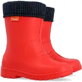 Demar Kinder Gummistiefel DINO Gefüttert Regenstiefel mit Einlage Ultraleicht Rot 36/37