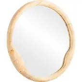 Woodkings Spiegel Barani 50cm runder Badspiegel Mangoholzrahmen kleiner Spiegel Landhaus