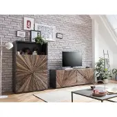 Woodkings Wohnwand Derby aus Altholz und Metall