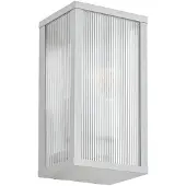 LINDBY Außenwandlampe Peldar, hellgrau/geriffelt, 26cm, IP44