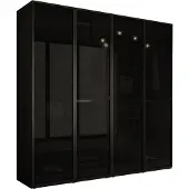 3Xeliving Kleiderschrank, Graphitschwarz, 2 x 100 x 200 x 51 cm
