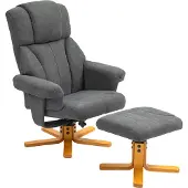 HOMCOM Relaxsessel mit Liegefunktion, Liegesessel mit Hocker, Fernsehsessel