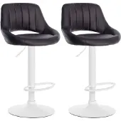 BellaFurn 2-teiliges Barhocker-Set - Hocker - Höhenverstellbar, Kunstleder und Metall