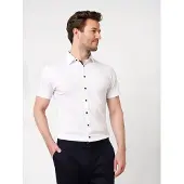 Desoto Kurzarmhemd "Casual Kent 1/2", Herren, Gr. XXL, N-Gr, weiß (weiß solid), Jersey, Obermaterial: 100% Baumwolle, slim fit normal, Hemden Kurzarmhemd, Businesshemd, slim fit, Kentkragen