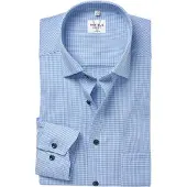 MARVELIS Langarmhemd , Herren, Gr. 38, N-Gr, bleu, Web, Obermaterial: 100% Baumwolle, tailliert normal, Manschette, Hemden Langarmhemd, Businesshemd, modern fit, New-Kentkragen