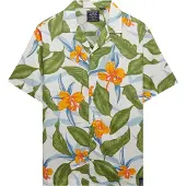 Superdry für Herren. M4011128A Hemd Hawaii grün (3XL), Lässig, Modal, Kurzarm