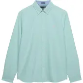 Superdry für Herren. M4011100A Türkises Preppy-Oxford-Hemd (M), Lässig, Baumwolle, Langarm