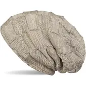 StyleBREAKER Strickmütze "Feinstrick Beanie mit Karo Strick" 1 Stk.
