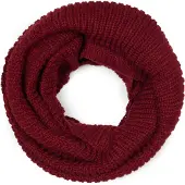 StyleBREAKER Strickschal "Unifarbener Feinstrick Loop", Damen, rot (dunkelrot), Obermaterial: 100% Polyacryl PAN., Modisch, Modetücher Strickschal