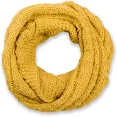 StyleBREAKER Strickschal "Strick Loop mit Karomuster", Damen, gelb (curry), Obermaterial: 100% Viskose CV., Modisch, Modetücher Strickschal