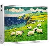 Raxxa Premium-Puzzle "Sheep Grazing by Dramatic Coastal Cliffs", 1000 Teile