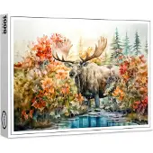Raxxa Premium-Puzzle "Moose standing in pond among plants", 1000 Teile